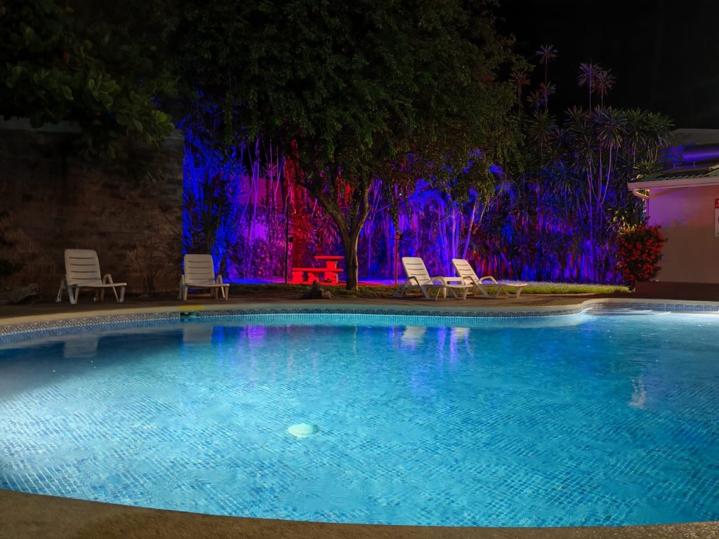 Hotel La Punta pool at night